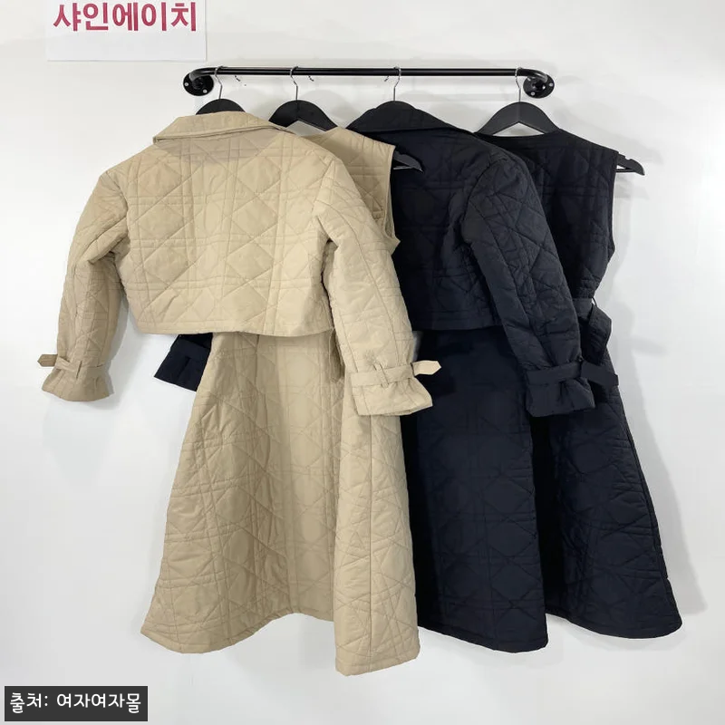 겨울 퀼팅 점퍼 누빔 롱원피스 세트, 코디 고민 줄여주는 따뜻한 투피스 이슈템 13 겨울 퀼팅 점퍼 누빔 롱원피스 세트, 관련 이미지 2