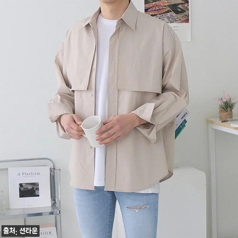 남자셔츠 커플남방 트렌치 셔켓 남자오버핏셔츠, 봄·여름·가을 데일리룩 포인트템으로 눈여겨볼 만해요 8 남자셔츠 커플남방 트렌치 셔켓 남자오 관련 이미지 2