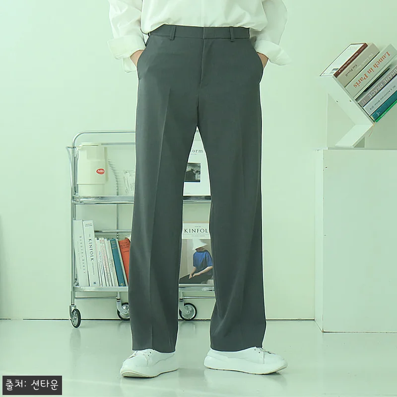 남자와이드슬랙스 부츠컷 밴딩 통큰바지 관련 이미지 2