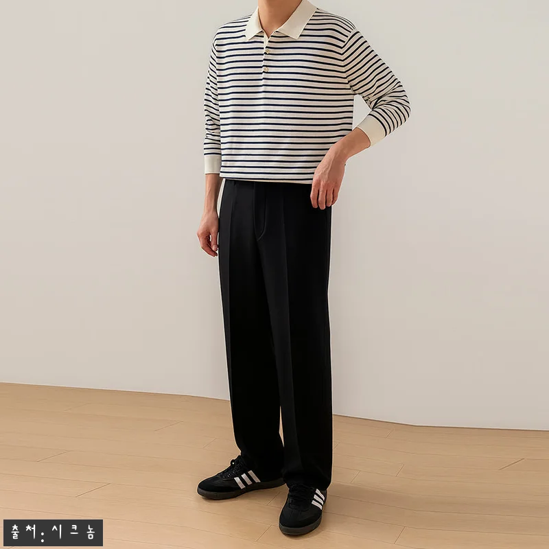 LOGAN 남자스트라이프니트 LAINE 아이보리-ST M, 가을 데일리룩에 눈여겨볼 카라 니트 10 LOGAN 남자스트라이프니트 LAIN 관련 이미지 2