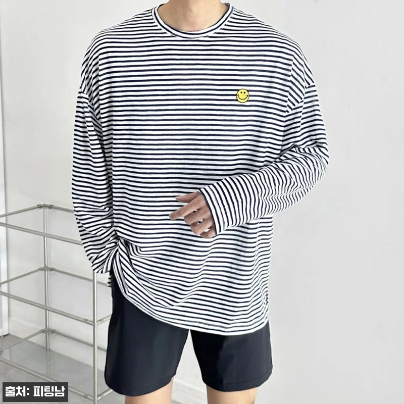 남자 시에라 오버핏 여름 스트라이프 긴팔 티셔츠 3컬러, 여름 데일리룩으로 눈여겨볼 아이템 14 남자 시에라 오버핏 여름 스트라이프 관련 이미지 2