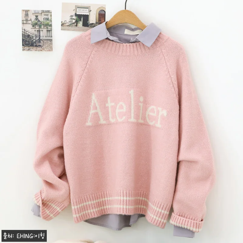 아트 레터링 투라인 래글런 여성 니트티 찐후기, 겨울 데일리룩에 포근한 루즈핏 이슈템 9 아트 레터링 투라인 래글런 여성 니트 관련 이미지 3