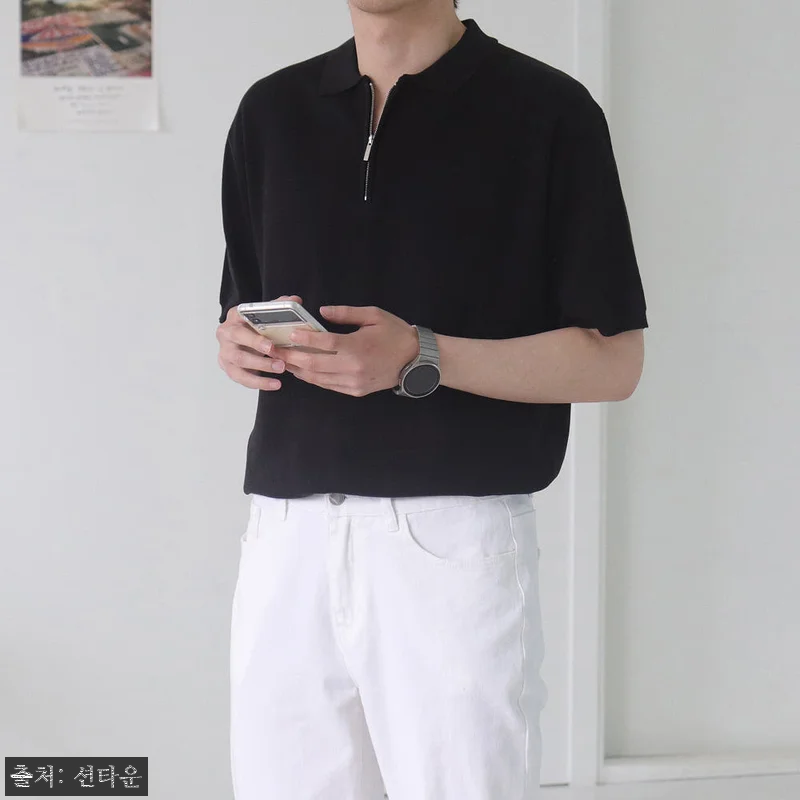 남자반팔티 머슬핏 헨리넥 카라 남자반팔니트, 여름 데일리룩으로 눈여겨본 15컬러 이슈템 9 남자반팔티 머슬핏 헨리넥 카라 남자반 관련 이미지 3