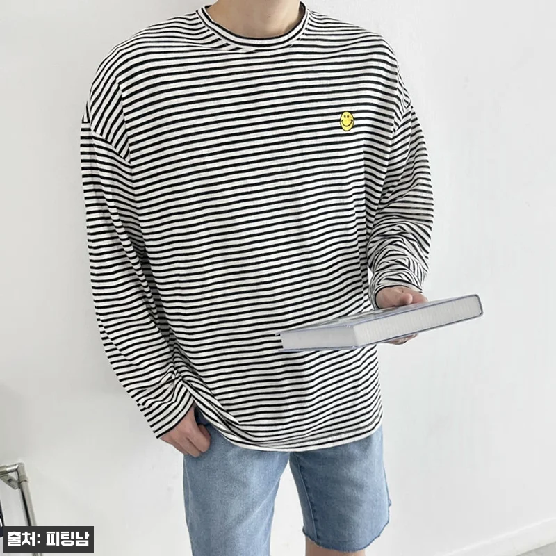 남자 시에라 오버핏 여름 스트라이프 긴팔 티셔츠 3컬러, 여름 데일리룩으로 눈여겨볼 아이템 15 남자 시에라 오버핏 여름 스트라이프 관련 이미지 3