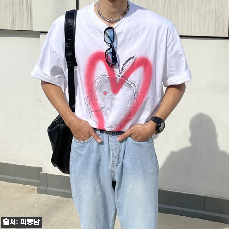 남자 하트래빗 여름 오버핏 스트릿스프레이 나염 반팔티, 스트릿 포인트룩으로 눈여겨볼 이슈템 14 남자 하트래빗 여름 오버핏 스트릿스프 관련 이미지 3