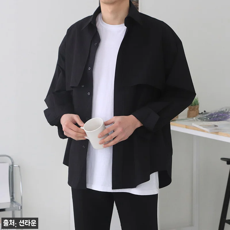 남자셔츠 커플남방 트렌치 셔켓 남자오버핏셔츠, 봄·여름·가을 데일리룩 포인트템으로 눈여겨볼 만해요 10 남자셔츠 커플남방 트렌치 셔켓 남자오 관련 이미지 4
