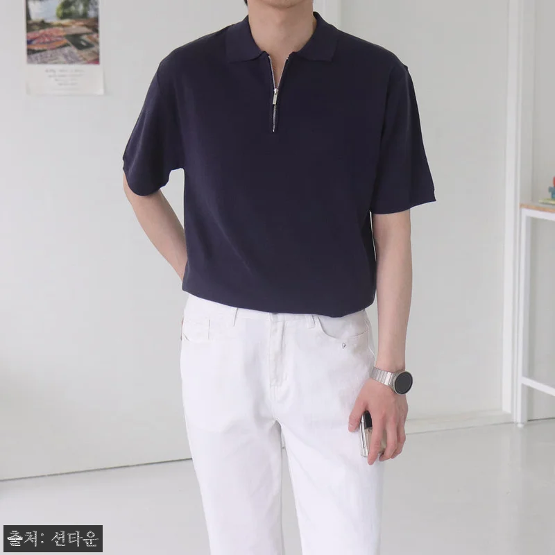 남자반팔티 머슬핏 헨리넥 카라 남자반팔니트, 여름 데일리룩으로 눈여겨본 15컬러 이슈템 10 남자반팔티 머슬핏 헨리넥 카라 남자반 관련 이미지 4