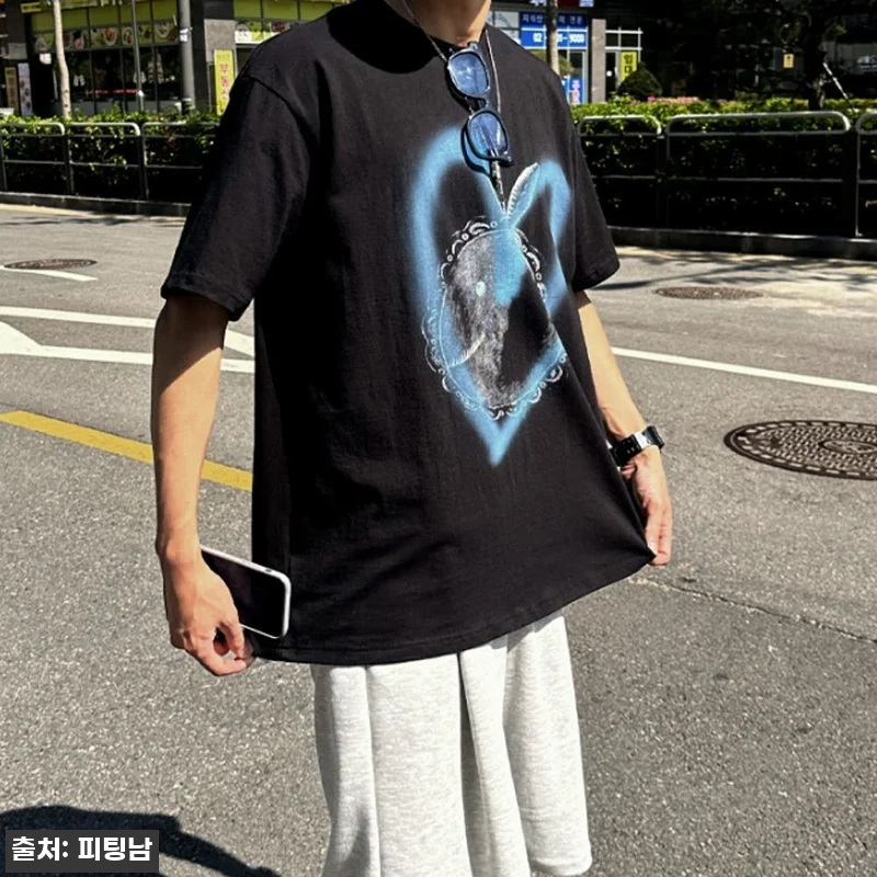 남자 하트래빗 여름 오버핏 스트릿스프레이 나염 반팔티, 스트릿 포인트룩으로 눈여겨볼 이슈템 15 남자 하트래빗 여름 오버핏 스트릿스프 관련 이미지 4