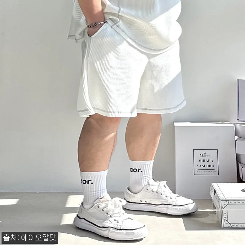 와플 스티치 하프 팬츠 찐후기, 오버 관련 이미지 4
