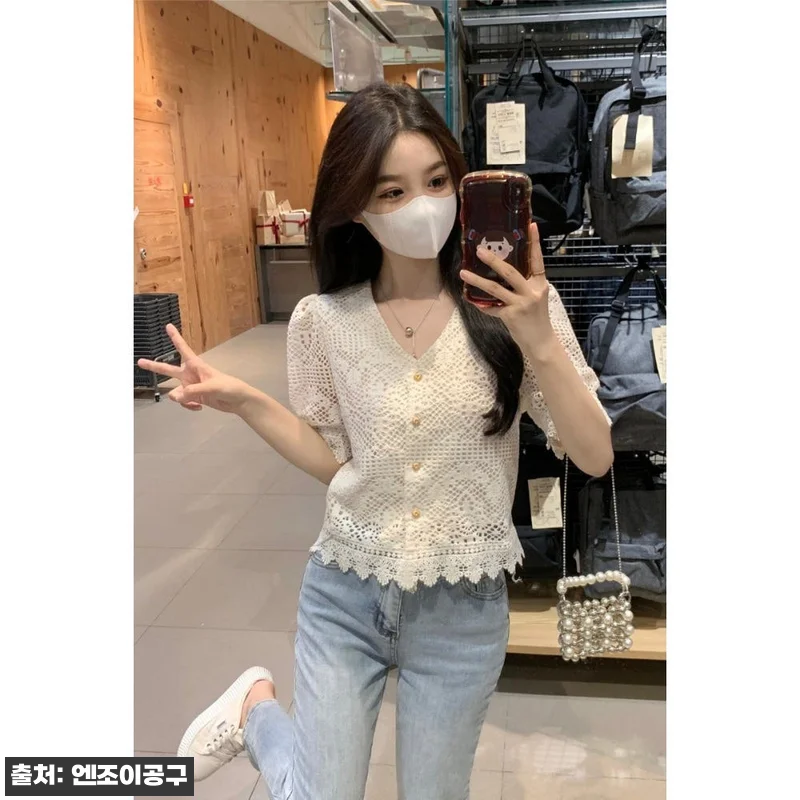 나는솔로 125회 17기 영숙 블라우스, 펀칭 자수 반팔 크로셰 셔츠 할인 체크 후기형 구매 가이드 12 나는솔로 125회 17기 영숙 블라우 관련 이미지 5