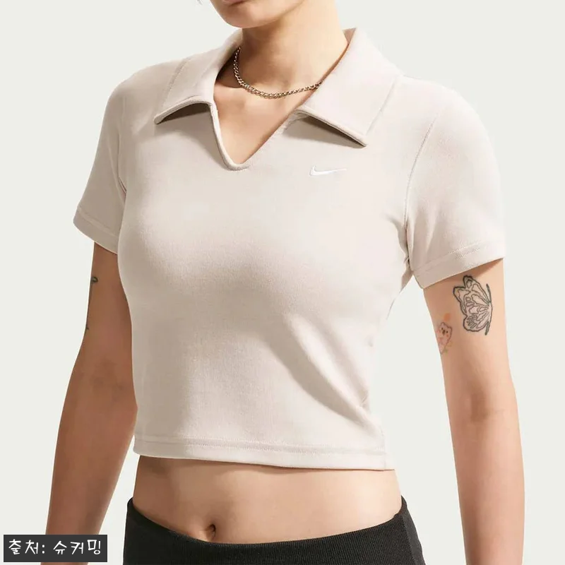 나이키 반팔티 여성 NSW 크롭 카라티 에센셜 폴로 티셔츠, 30% 할인 중이라 체크해본 구매 포인트 16 나이키 반팔티 여성 NSW 크롭 카라 관련 이미지 5