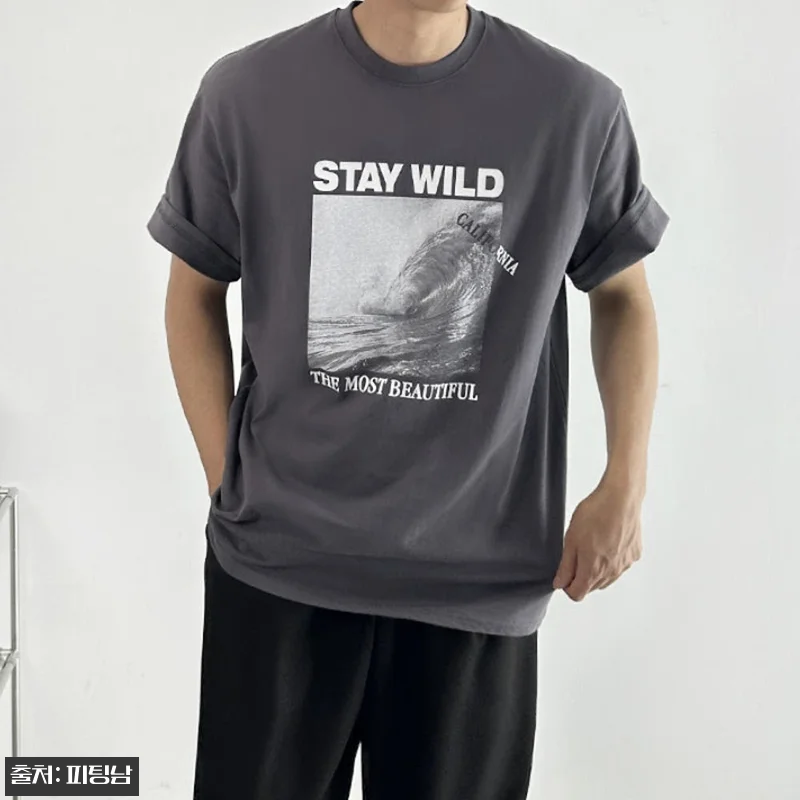 남자 공용 커플 파도 프린팅 나염 면 반팔티, 여름 데일리룩으로 눈여겨볼 이슈템 17 남자 공용 커플 파도 프린팅 나염 면 관련 이미지 5