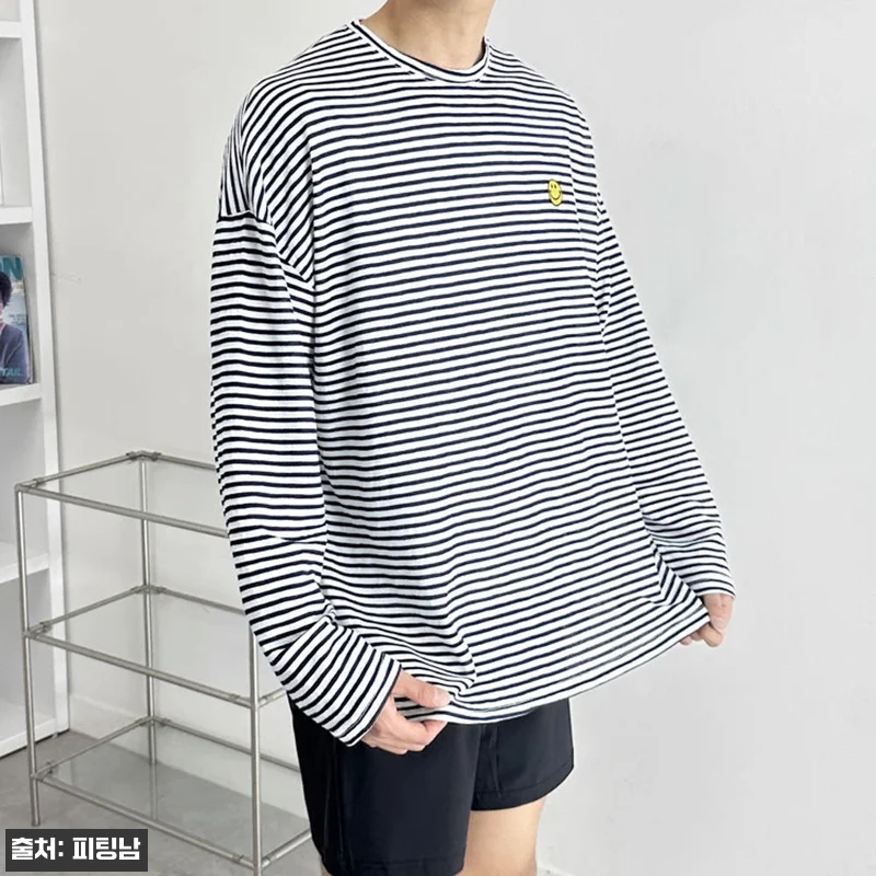 남자 시에라 오버핏 여름 스트라이프 긴팔 티셔츠 3컬러, 여름 데일리룩으로 눈여겨볼 아이템 17 남자 시에라 오버핏 여름 스트라이프 관련 이미지 5