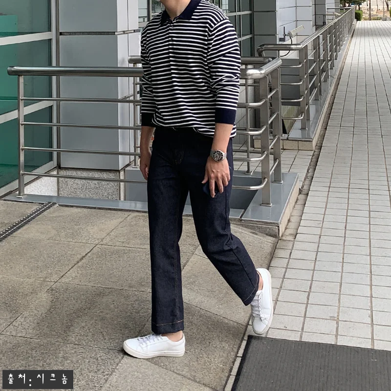 LOGAN 남자스트라이프니트 LAINE 아이보리-ST M, 가을 데일리룩에 눈여겨볼 카라 니트 14 LOGAN 남자스트라이프니트 LAIN 관련 이미지 6