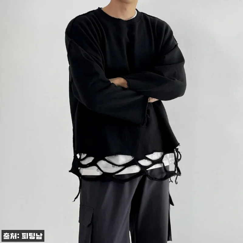 남자 데릴 오버핏 봄 가을 스트릿 컷팅 구제 크롭 맨투맨, 빈티지 무드 살린 이슈템 체크 18 남자 데릴 오버핏 봄 가을 스트릿 컷 관련 이미지 6