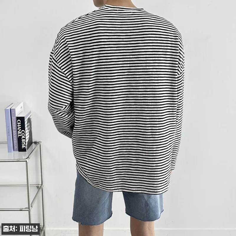 남자 시에라 오버핏 여름 스트라이프 긴팔 티셔츠 3컬러, 여름 데일리룩으로 눈여겨볼 아이템 18 남자 시에라 오버핏 여름 스트라이프 관련 이미지 6