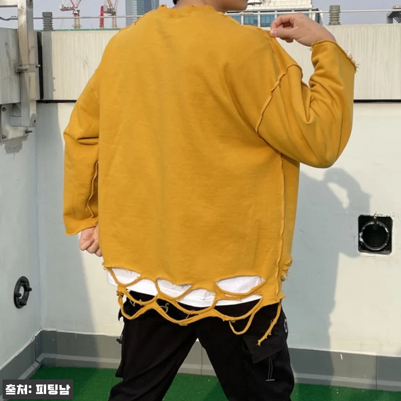 남자 데릴 오버핏 봄 가을 스트릿 컷팅 구제 크롭 맨투맨, 빈티지 무드 살린 이슈템 체크 19 남자 데릴 오버핏 봄 가을 스트릿 컷 관련 이미지 7