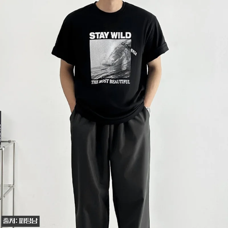 남자 공용 커플 파도 프린팅 나염 면 반팔티, 여름 데일리룩으로 눈여겨볼 이슈템 19 남자 공용 커플 파도 프린팅 나염 면 관련 이미지 7