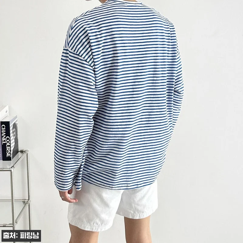 남자 시에라 오버핏 여름 스트라이프 긴팔 티셔츠 3컬러, 여름 데일리룩으로 눈여겨볼 아이템 19 남자 시에라 오버핏 여름 스트라이프 관련 이미지 7