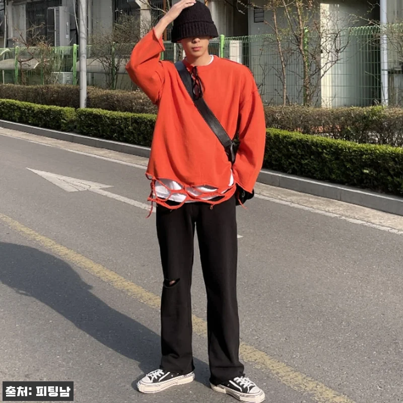 남자 데릴 오버핏 봄 가을 스트릿 컷팅 구제 크롭 맨투맨, 빈티지 무드 살린 이슈템 체크 20 남자 데릴 오버핏 봄 가을 스트릿 컷 관련 이미지 8