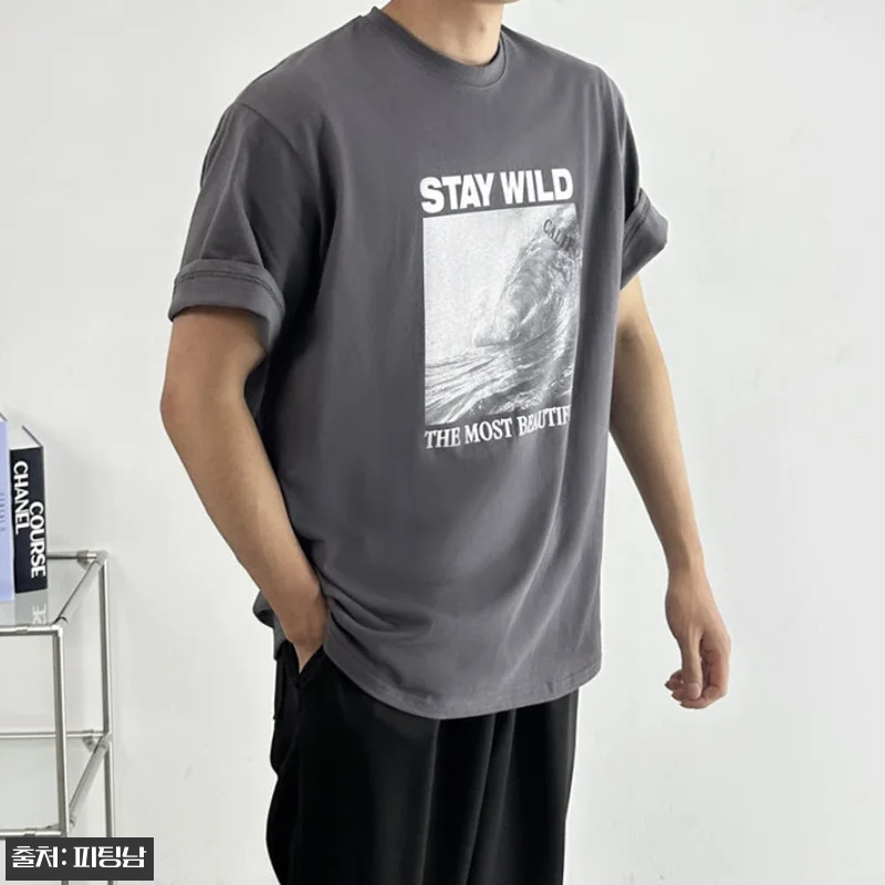 남자 공용 커플 파도 프린팅 나염 면 반팔티, 여름 데일리룩으로 눈여겨볼 이슈템 20 남자 공용 커플 파도 프린팅 나염 면 관련 이미지 8