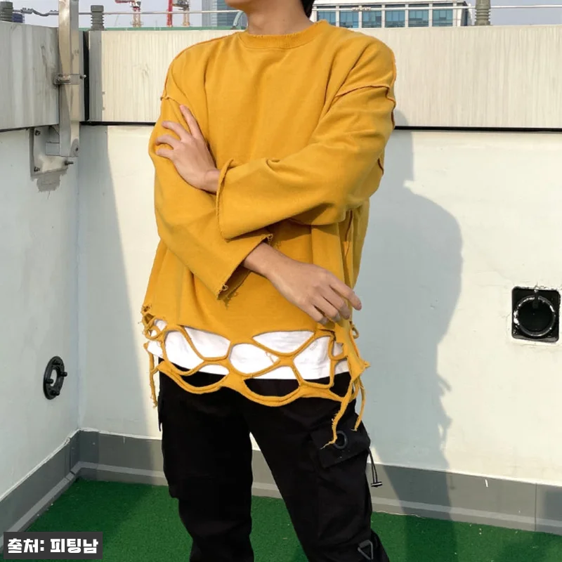 남자 데릴 오버핏 봄 가을 스트릿 컷팅 구제 크롭 맨투맨, 빈티지 무드 살린 이슈템 체크 21 남자 데릴 오버핏 봄 가을 스트릿 컷 관련 이미지 9
