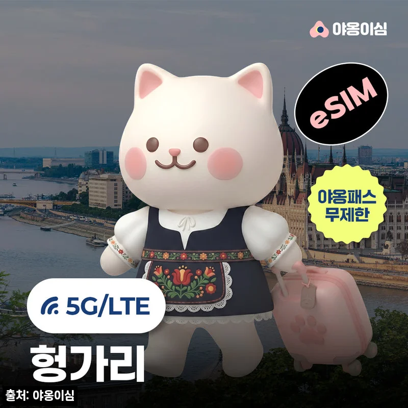 헝가리이심 eSIM 1일 500MB 데이터 무제한 부다페스트, 290원 여행 준비 이슈템 후기