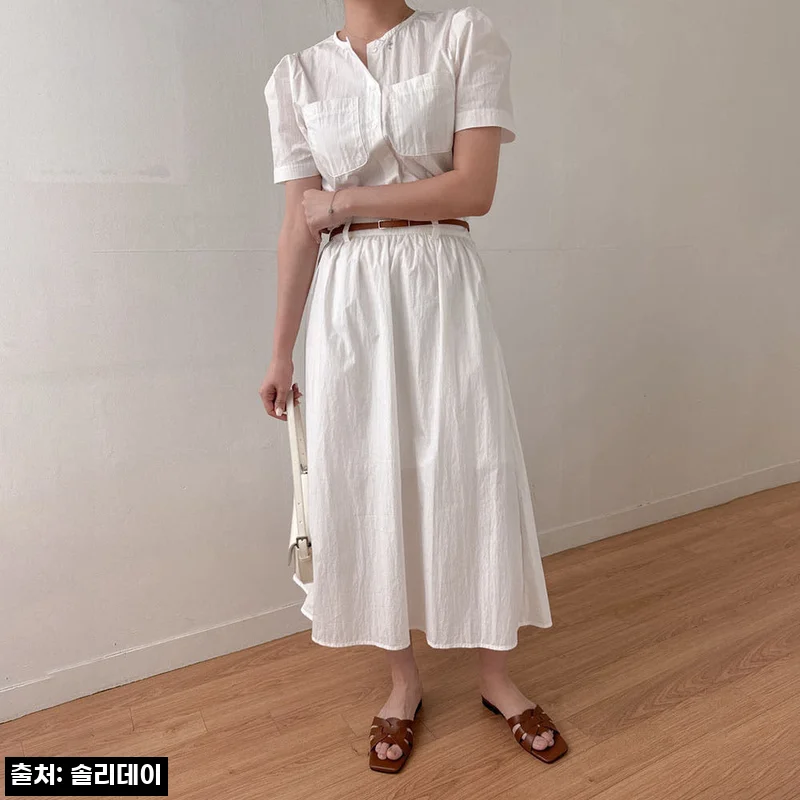 Home 69 솔리데이 나일론스커트 바스락 플레어 화이트 롱 스커트, 아이보리 데일리룩으로 눈여겨볼 이슈템
