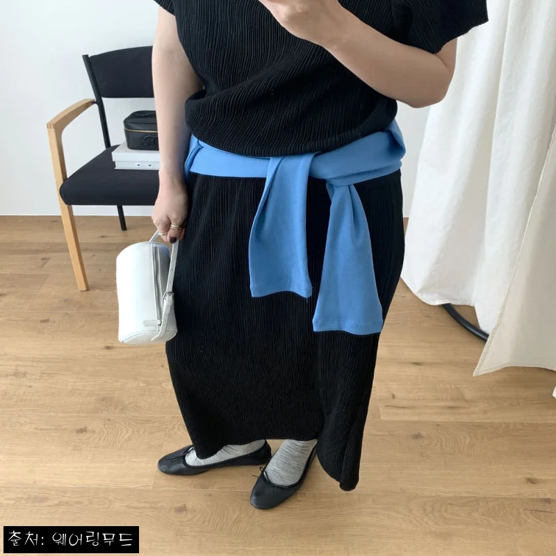 당일발송 어토프 플리츠 스커트, 블랙·아이보리 2컬러로 분위기 더하는 롱스커트