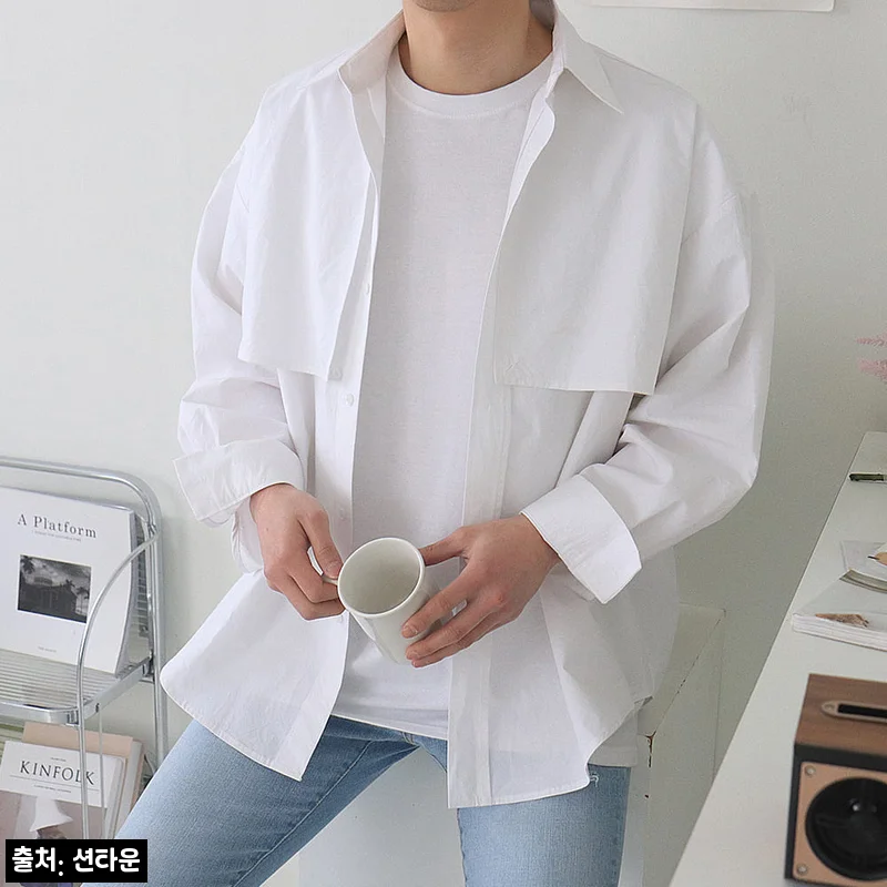 남자셔츠 커플남방 트렌치 셔켓 남자오버핏셔츠, 봄·여름·가을 데일리룩 포인트템으로 눈여겨볼 만해요