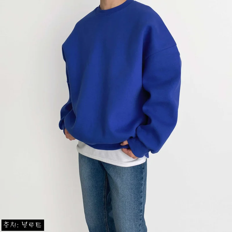 Home 58 블루트 헤비웨이트 어깨넓어보이는 맨투맨, 코발트블루 오버핏 구매 전 꼭 볼 정보