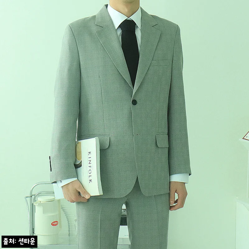 Home 57 남자블레이저 빅사이즈 정장 체크자켓, 간절기 하객룩으로 눈여겨볼 이슈템
