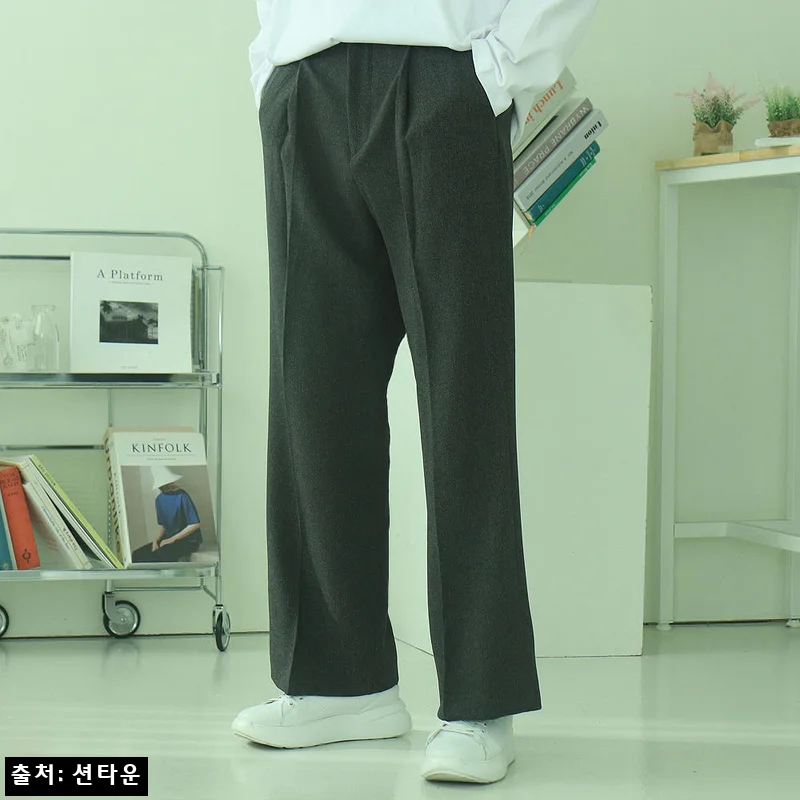 Home 44 남자와이드슬랙스 링클프리 통큰바지, 데일리룩에 딱 맞는 밴딩 와이드팬츠 체크 후기
