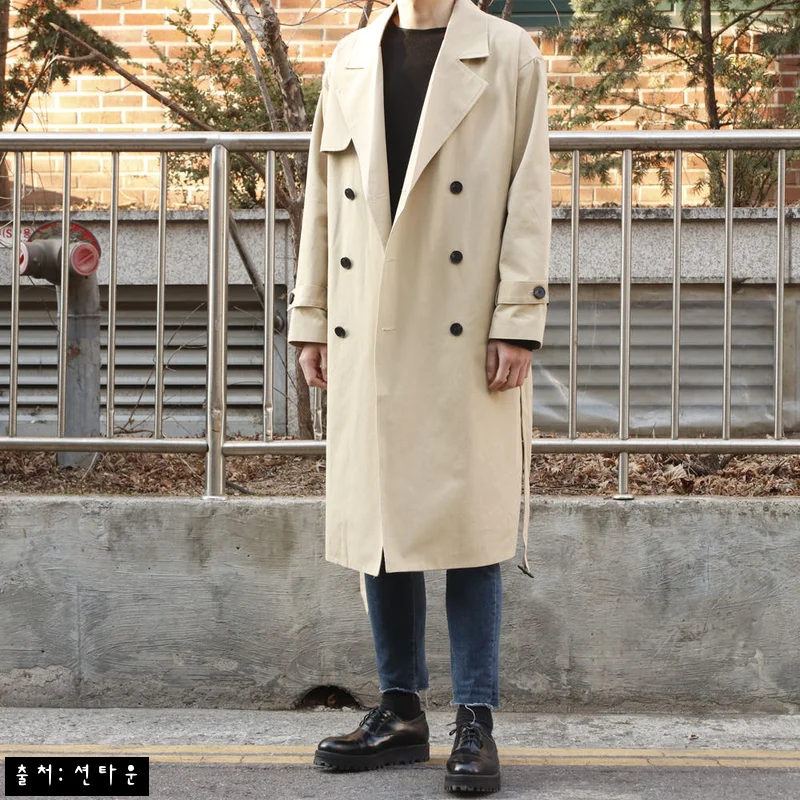 남자코트 오버핏 로브 정장 남자트렌치코트, 간절기 데일리 아우터로 체크한 이유