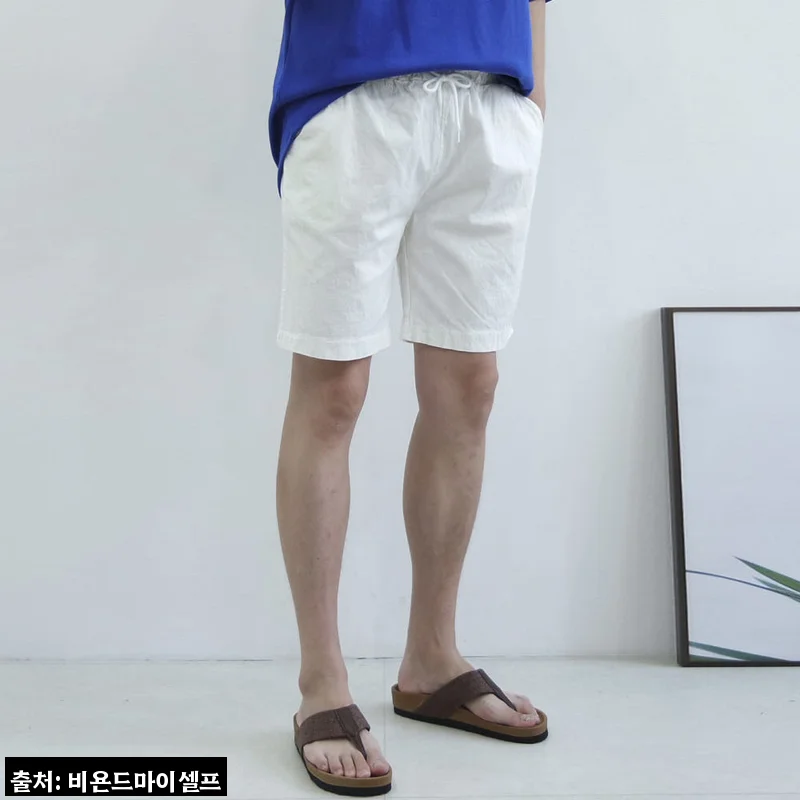 4XL까지 빅사이즈 남자 워셔블 스판 린넨 밴딩 반바지, 여름 코디용으로 가격부터 눈에 들어온 이슈템