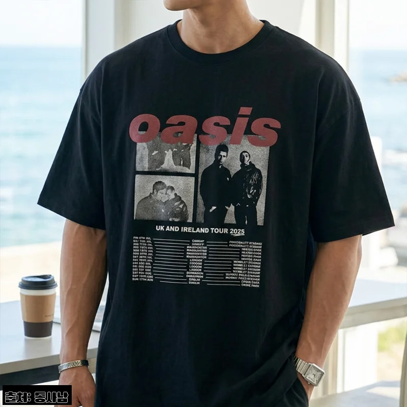 고밀도 오버핏 oasis 반팔티셔츠 D092, 여름 그래픽 티셔츠로 눈여겨볼 이유