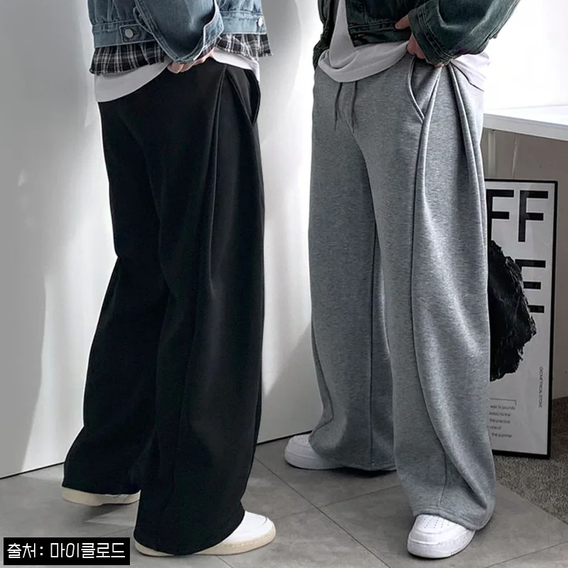 1+1 사이드 핀턱 스웻 와이드 커브드 벌룬 트레이닝 팬츠, 29,800원 40% 할인 중인 이슈템